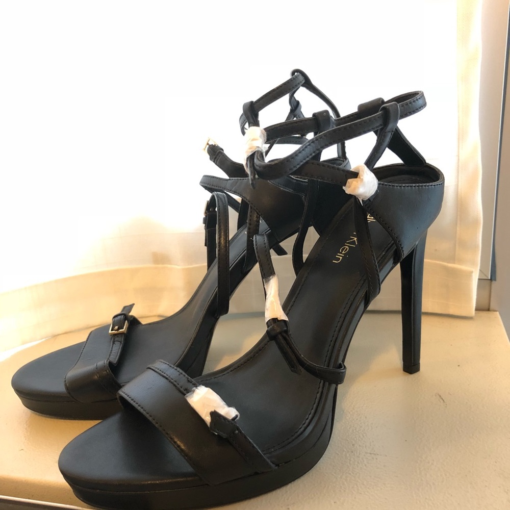 Calvin Klein Black Strappy Heels